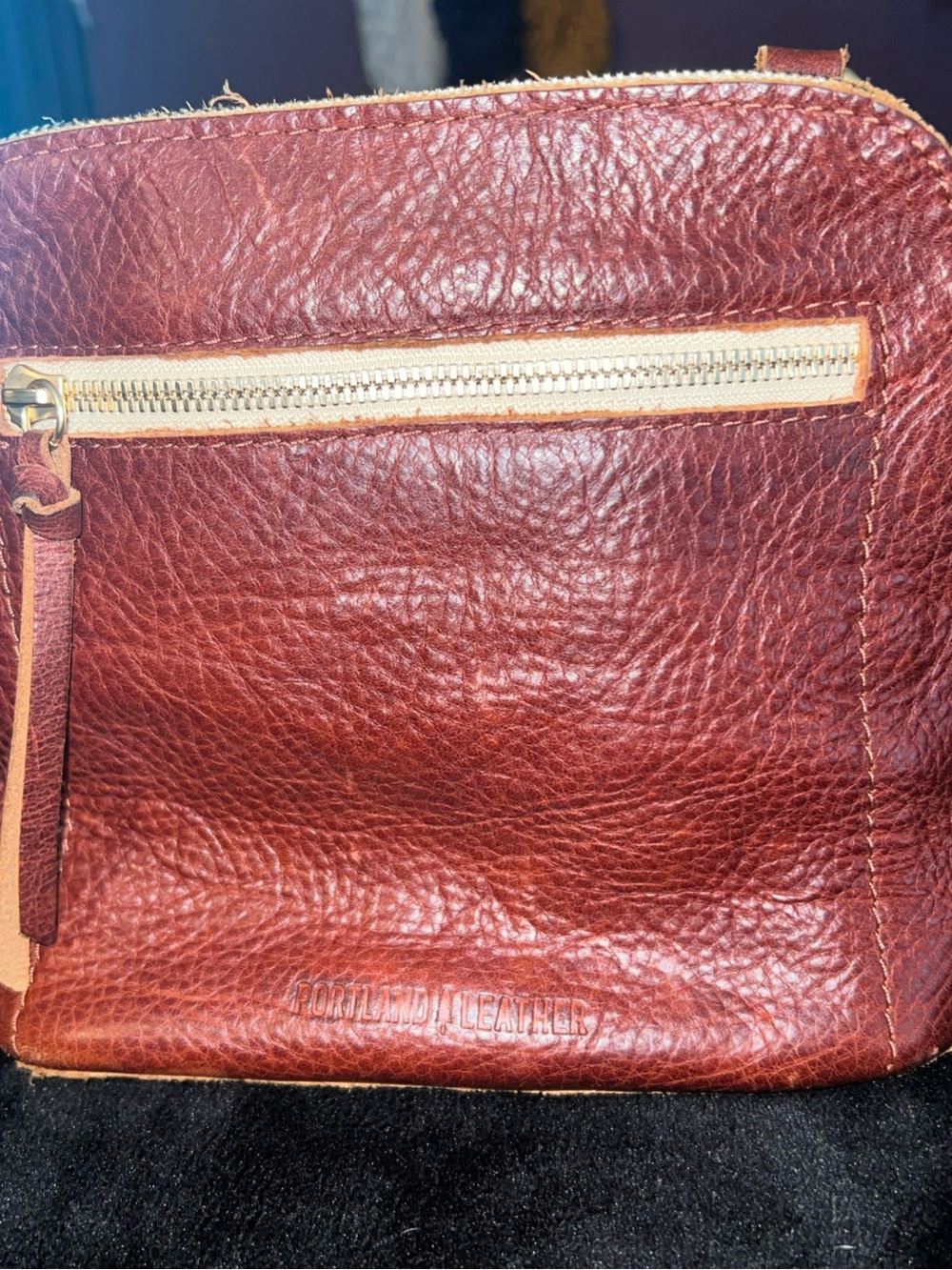 Rare Portland Leather Goods Luna Crossbody Bag Small Brown Pebbled Leather Purse
